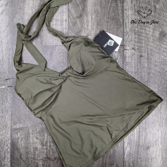 DKNY Twist-Front Halter Tankini Top Size M - Picture 2 of 2